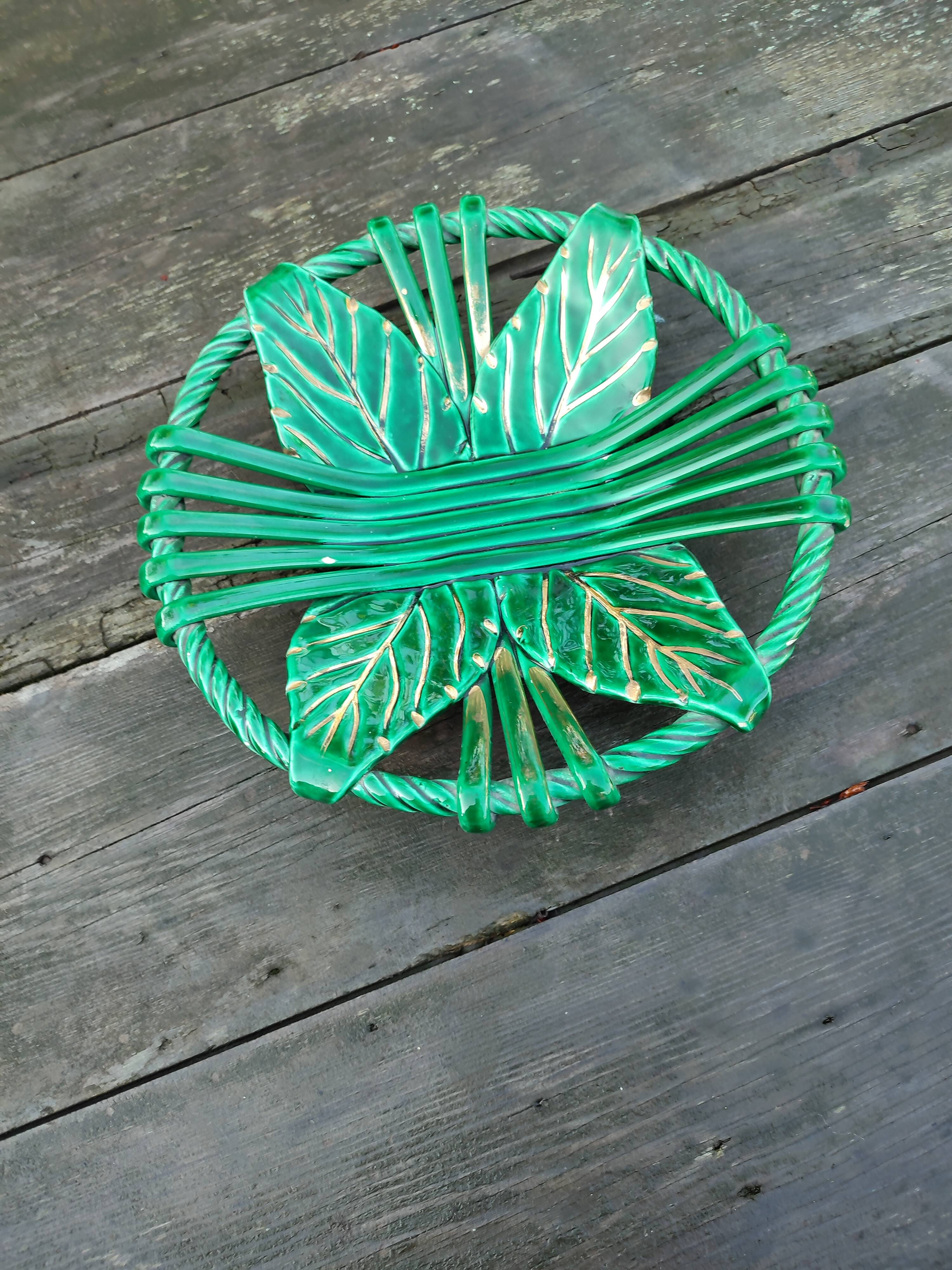 vintage fruit cup in braided ceramic