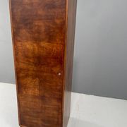 Restored Art Deco wardrobe with shelves, walnut veneer, Czechoslovakia, 1930s.