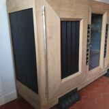 Enfilade 3 portes chêne sablé et chêne noirci année 40