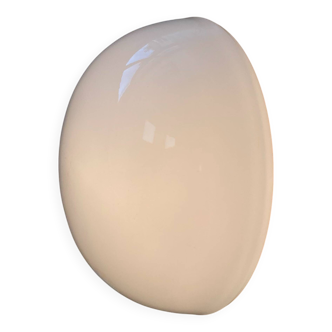 Half-moon wall and ceiling light 20 cm white opaline glass