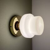 Vintage globe wall lamp in white opaline