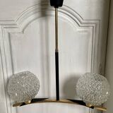 Maison Arlus Lunel pendant chandelier in brass and chiseled glass