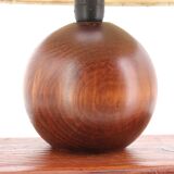 Dark wood ball lamp, lampshade with Erable leaves