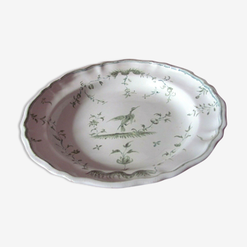 Plat faience de Moustiers XVIIIeme - camaïeu vert