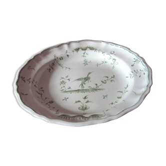 Plat faience de Moustiers XVIIIeme - camaïeu vert