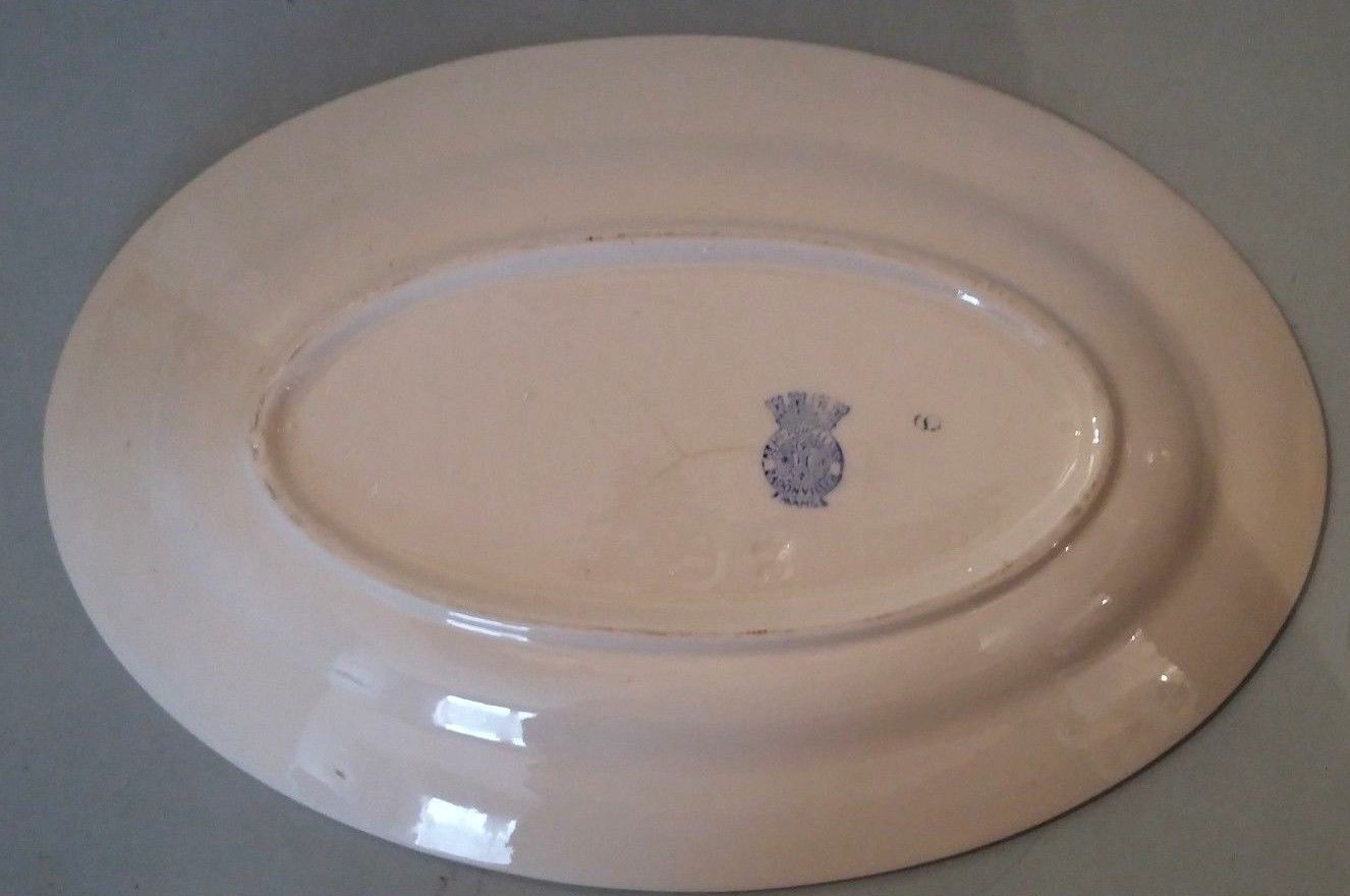 Red roses demi-porcelaine Badonviller plate