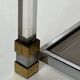 Lucite Shelf with Three Smoked Glass Shelves and Brass Ends. Work