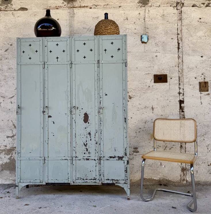 Old metal locker with 4 doors