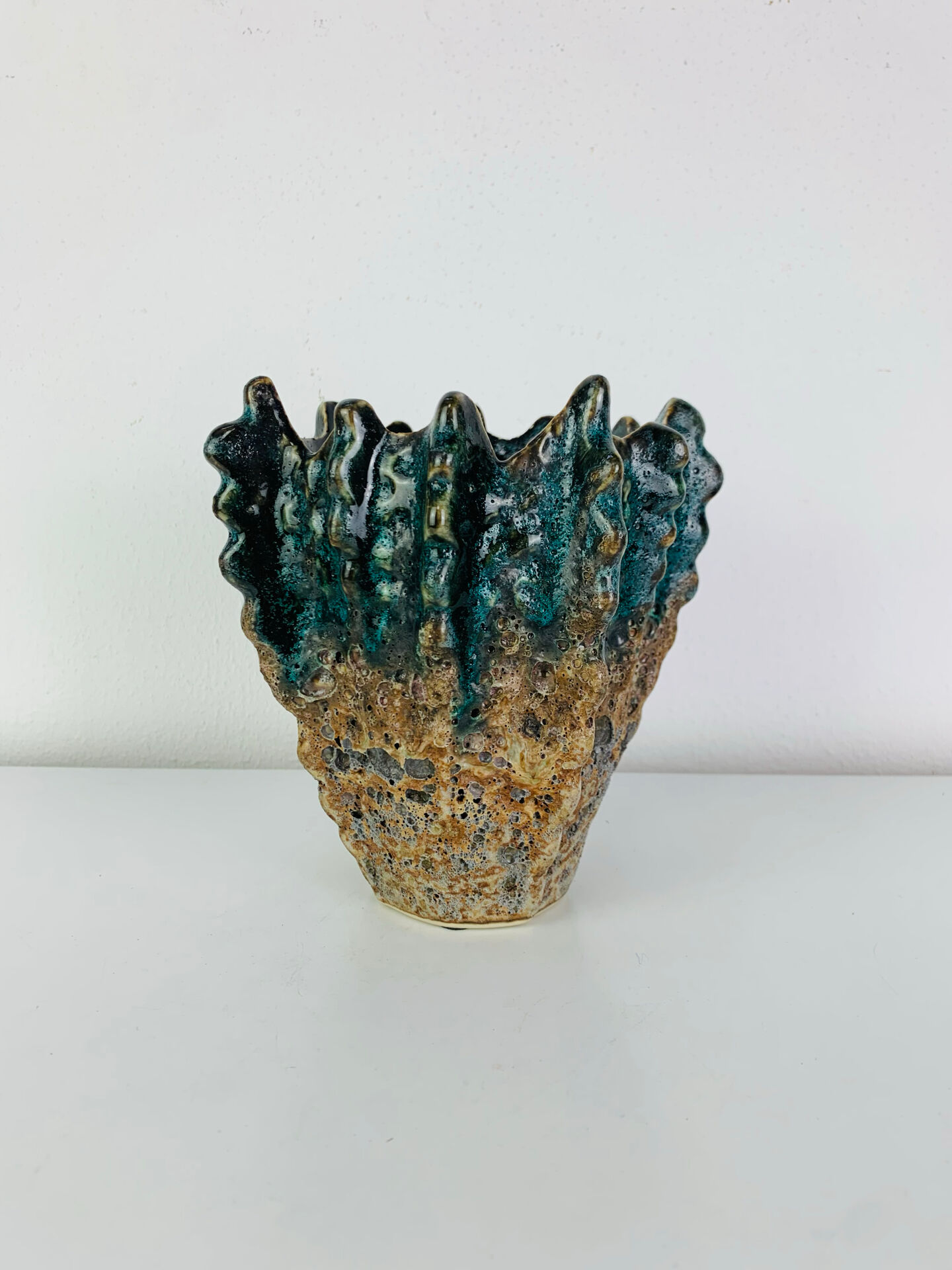 Vintage ceramic coral vase