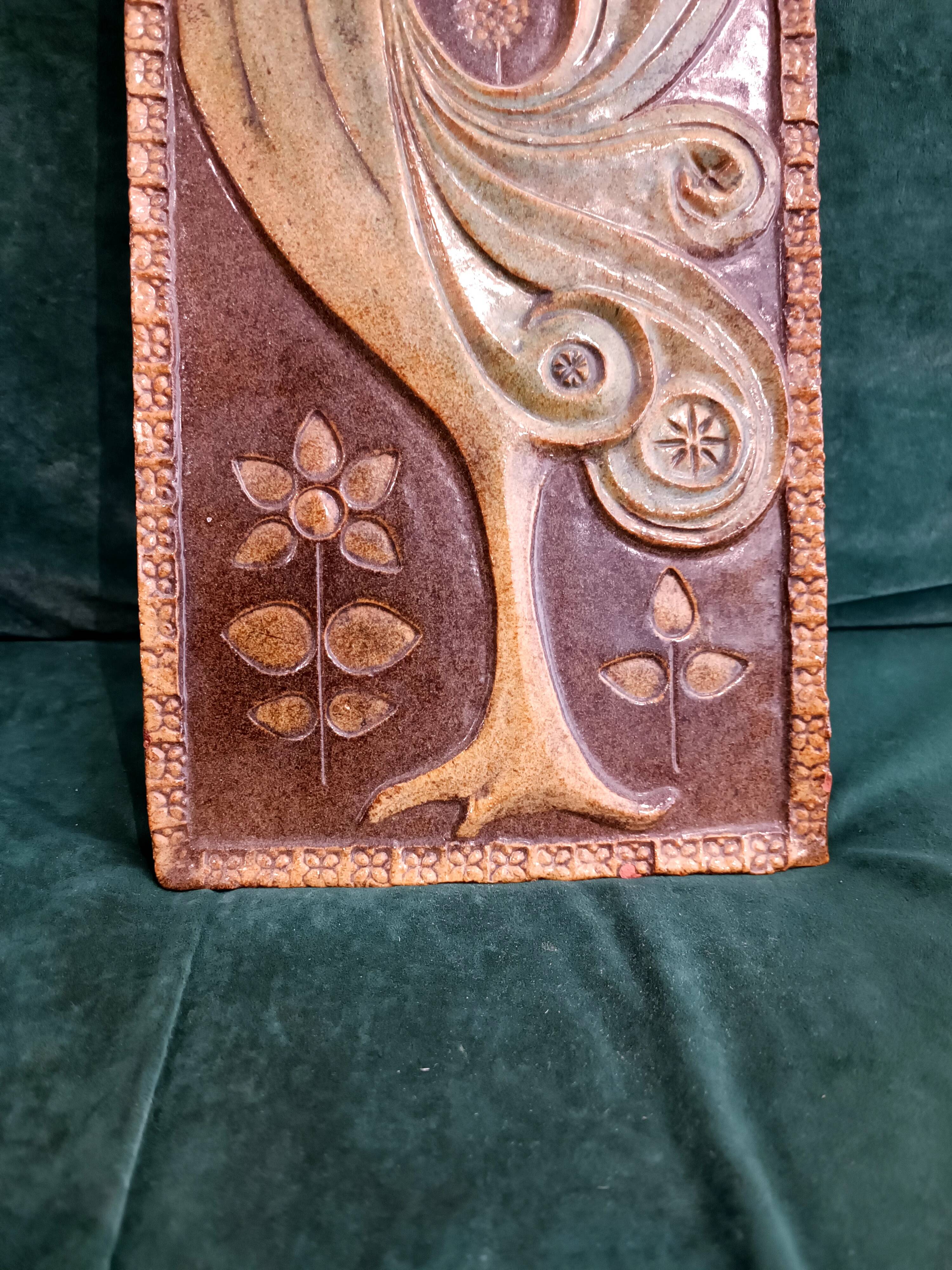 Art pottery with a rooster