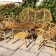 Salon de jardin en rotin et bambou attribué à Franco Albini, Italie 1960