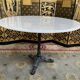 Oval bistro table in cast iron Carrara marble