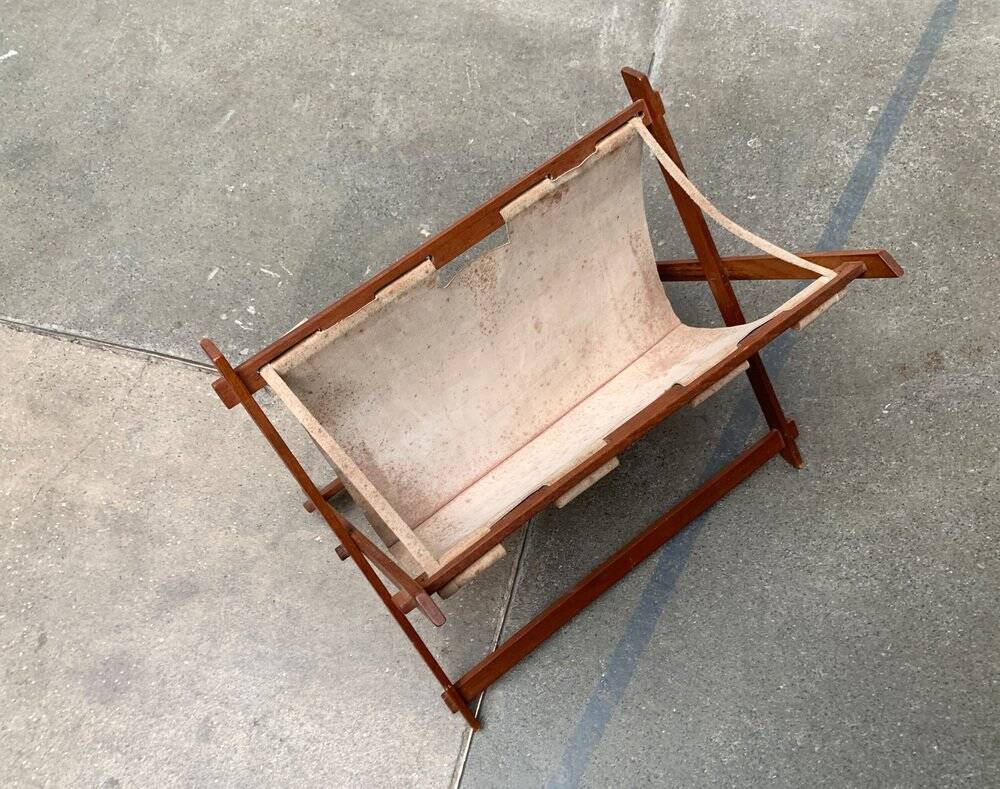 Mid-century folding magazine rack in teak, 1960s