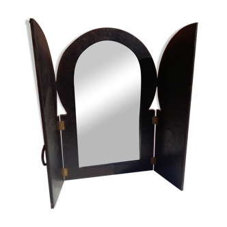 Miroir orientale cuir et clous 28x55cm