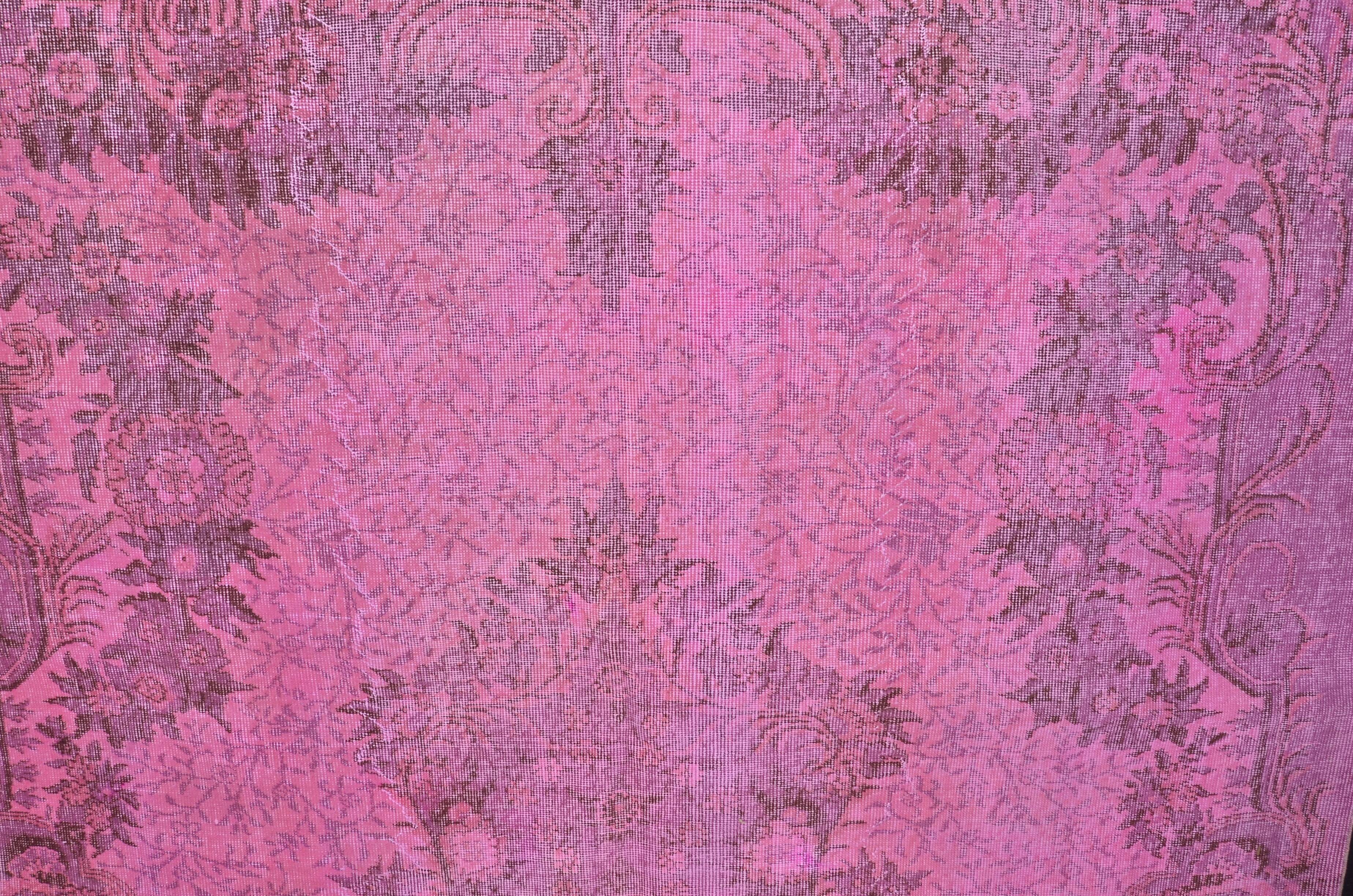 Pink Handknotted Floral Rug sku2356