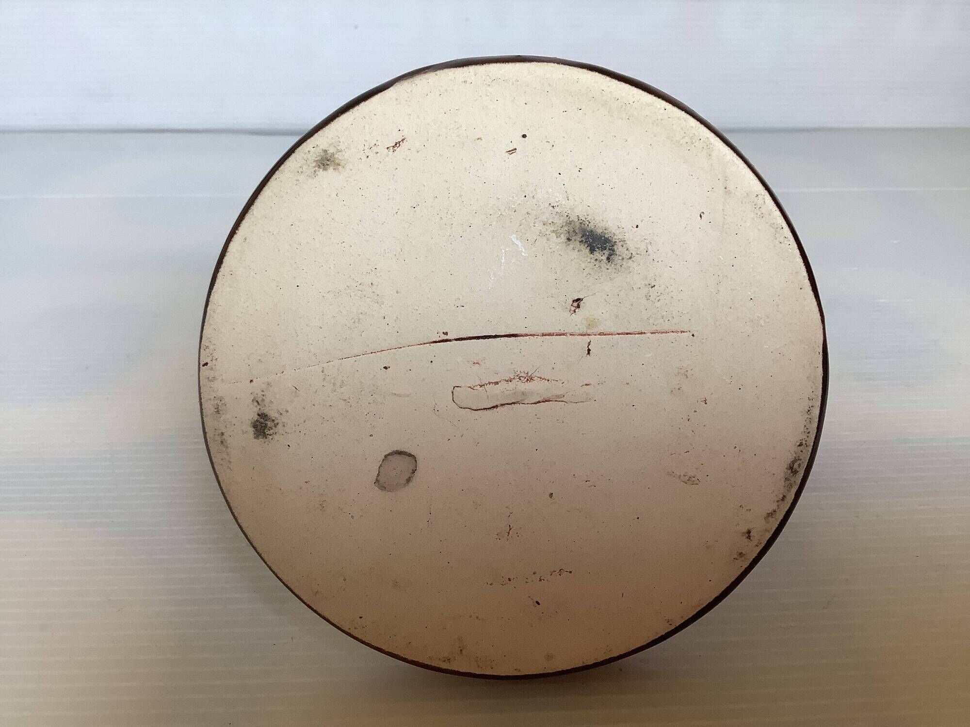 Ochre brown ceramic candle holder