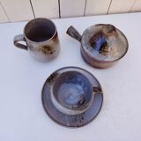 Cup, mug and ceramic fondue pot, Chantal & Thierry Robert