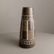 Vintage VEB Coswig GDR Ceramic Vase Marron with Beige Ritzdekor, 1970s