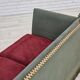 1970s, Danish 2-seater drop arm "Spanish" sofa, green and red velour.