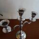 Pair of silver chandeliers alu vintage 3 burners