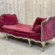 Louis XV style daybed in painted wood and covered with a red velvet