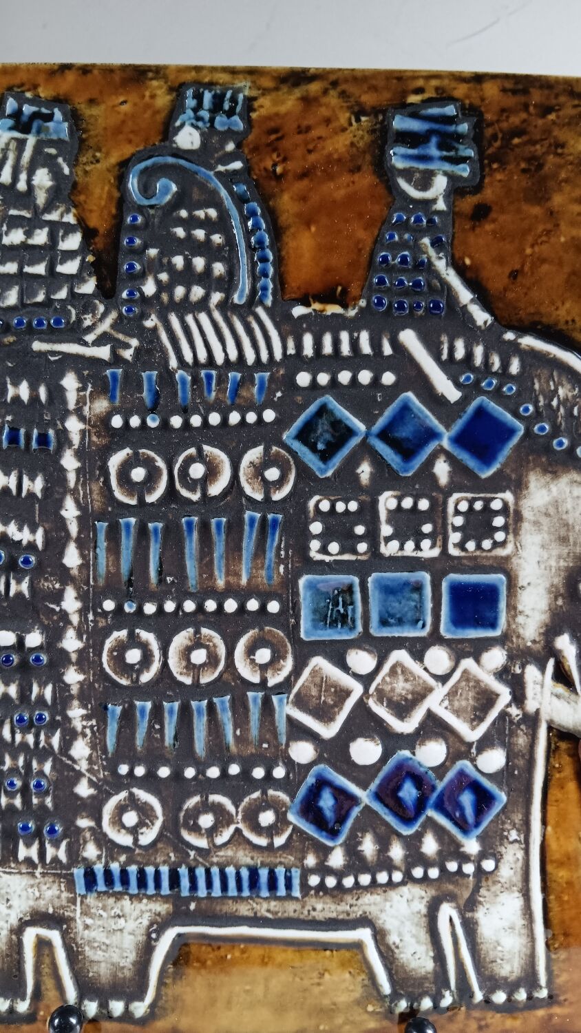 Ceramic plaque series Unik, Elephant by Lisa Larson - Gustavsberg