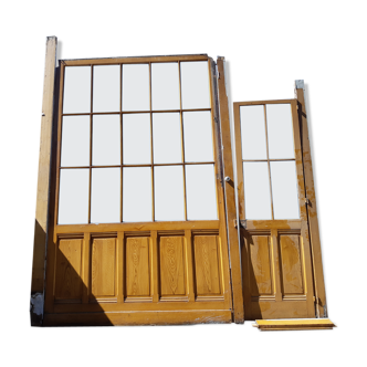 Glass woodwork with door and its framing