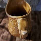 Sarreguemines foliage earthenware pitcher
