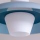 Philips pendant light in frosted sky blue glass by Louis Kalff