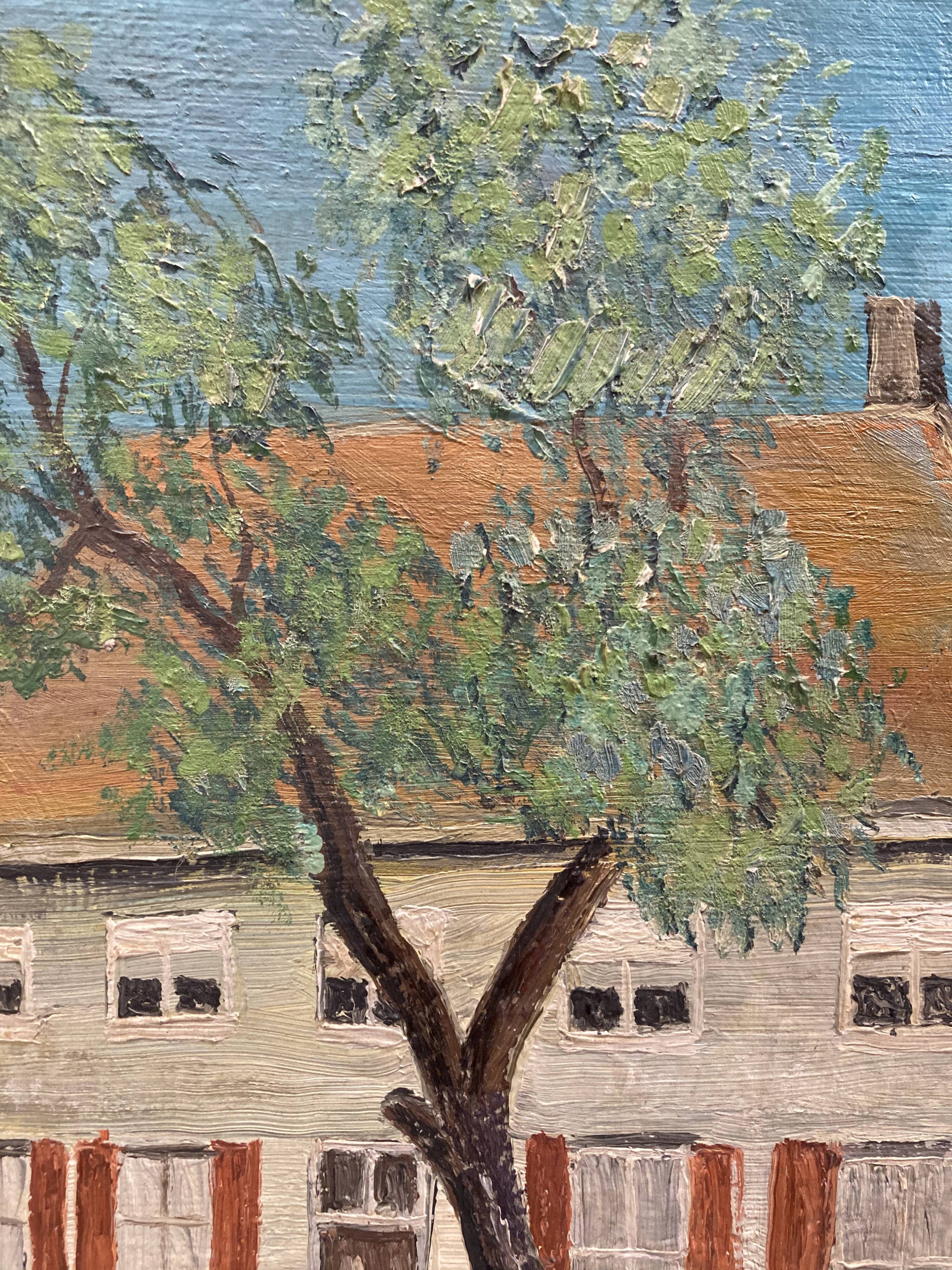 Oil on vintage canvas