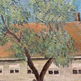 Oil on vintage canvas