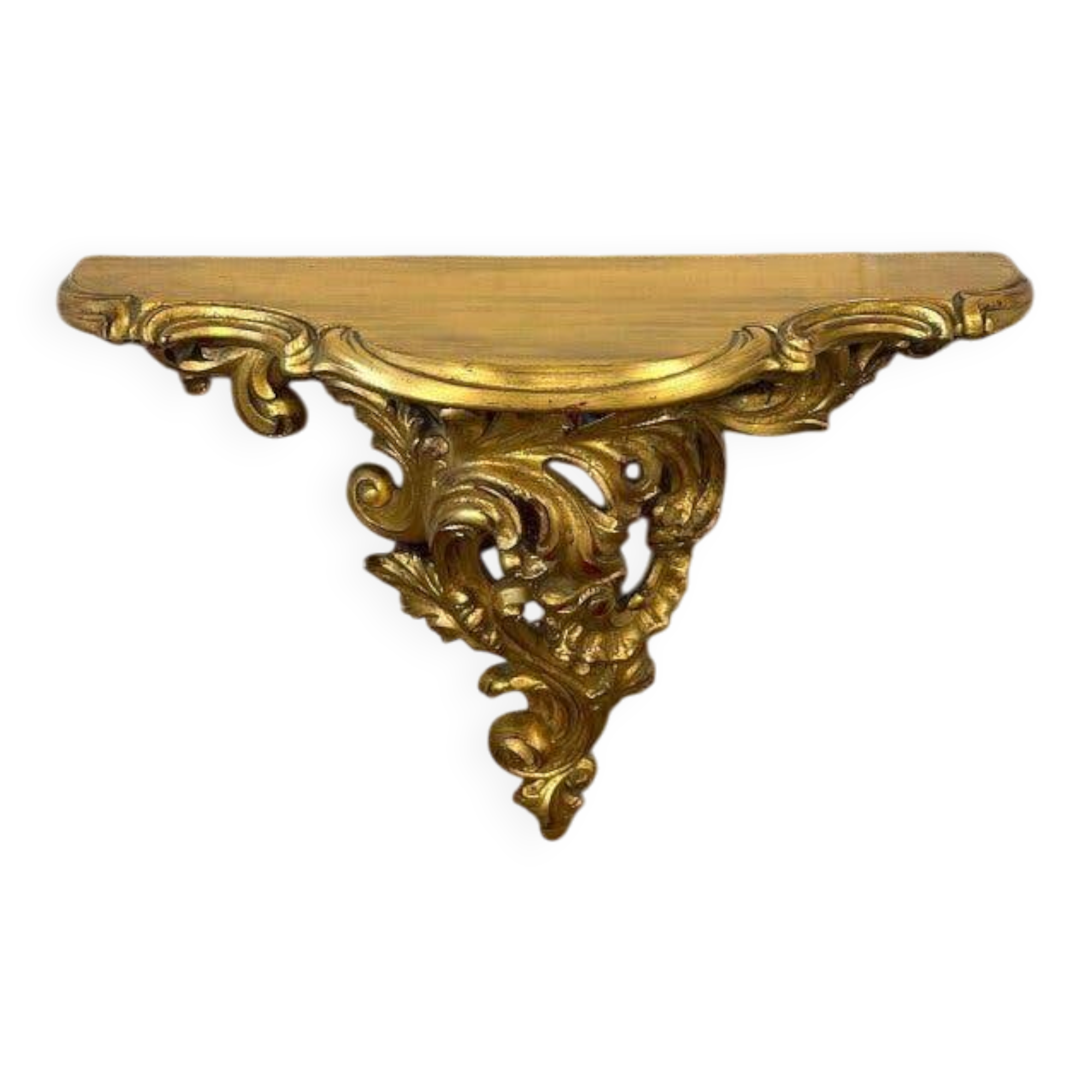 Console/table suspendue baroque vintage dorée
