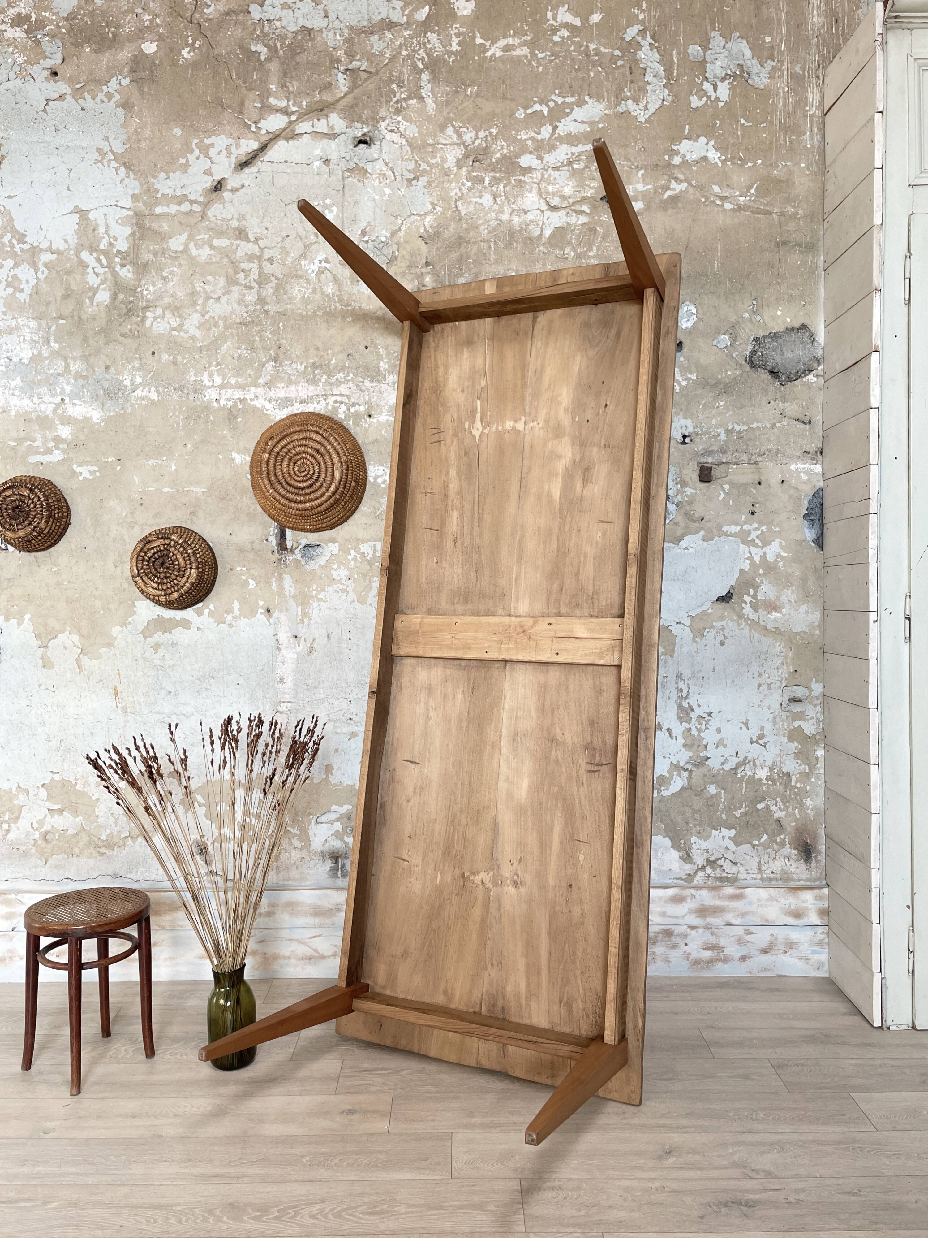 Vintage farm table with spindle legs.
