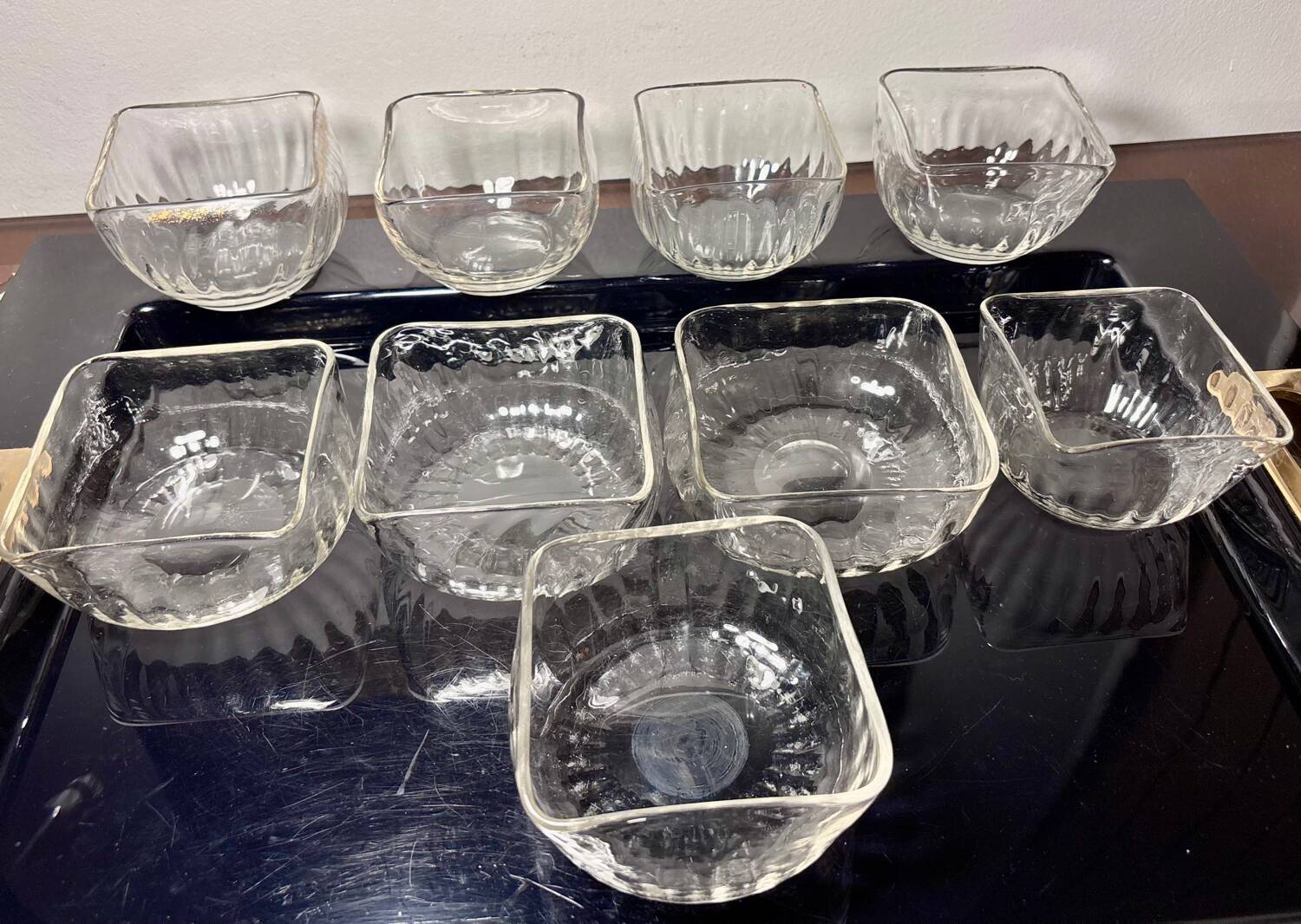 Daum cups 9p. Venetian Ribs