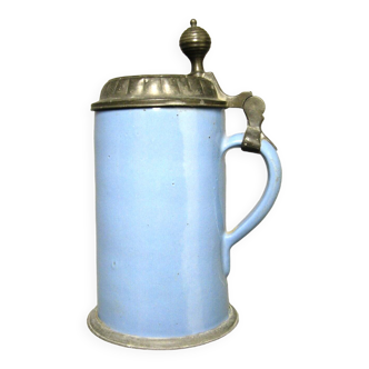 Pitcher covered in earthenware and pewter lid 18th / 19th.