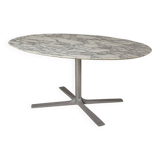 c. 1970 - Dining table in marble and chromed steel/cast aluminum - France