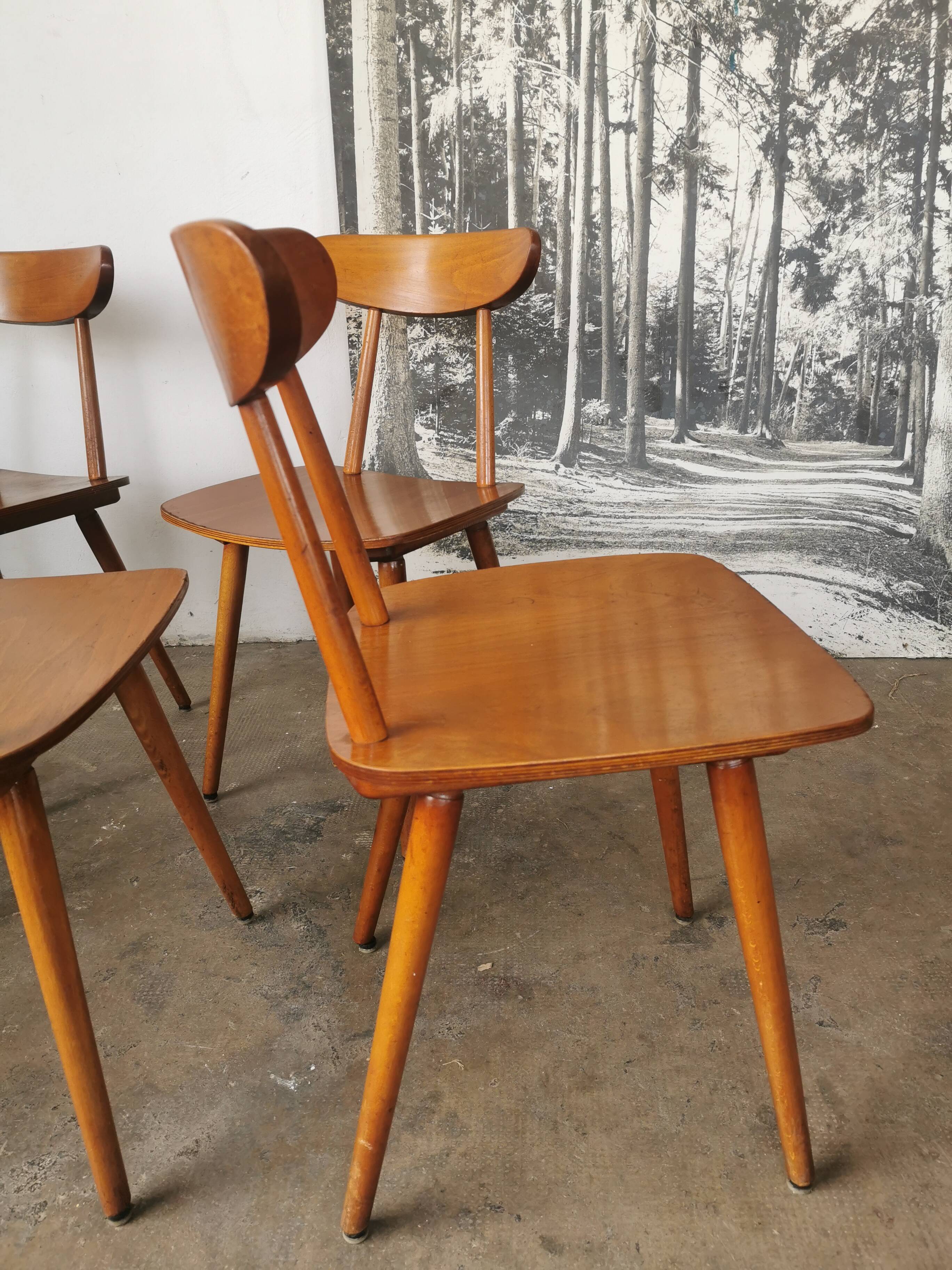 Set of 6 Hiller chairs, vintage bistro