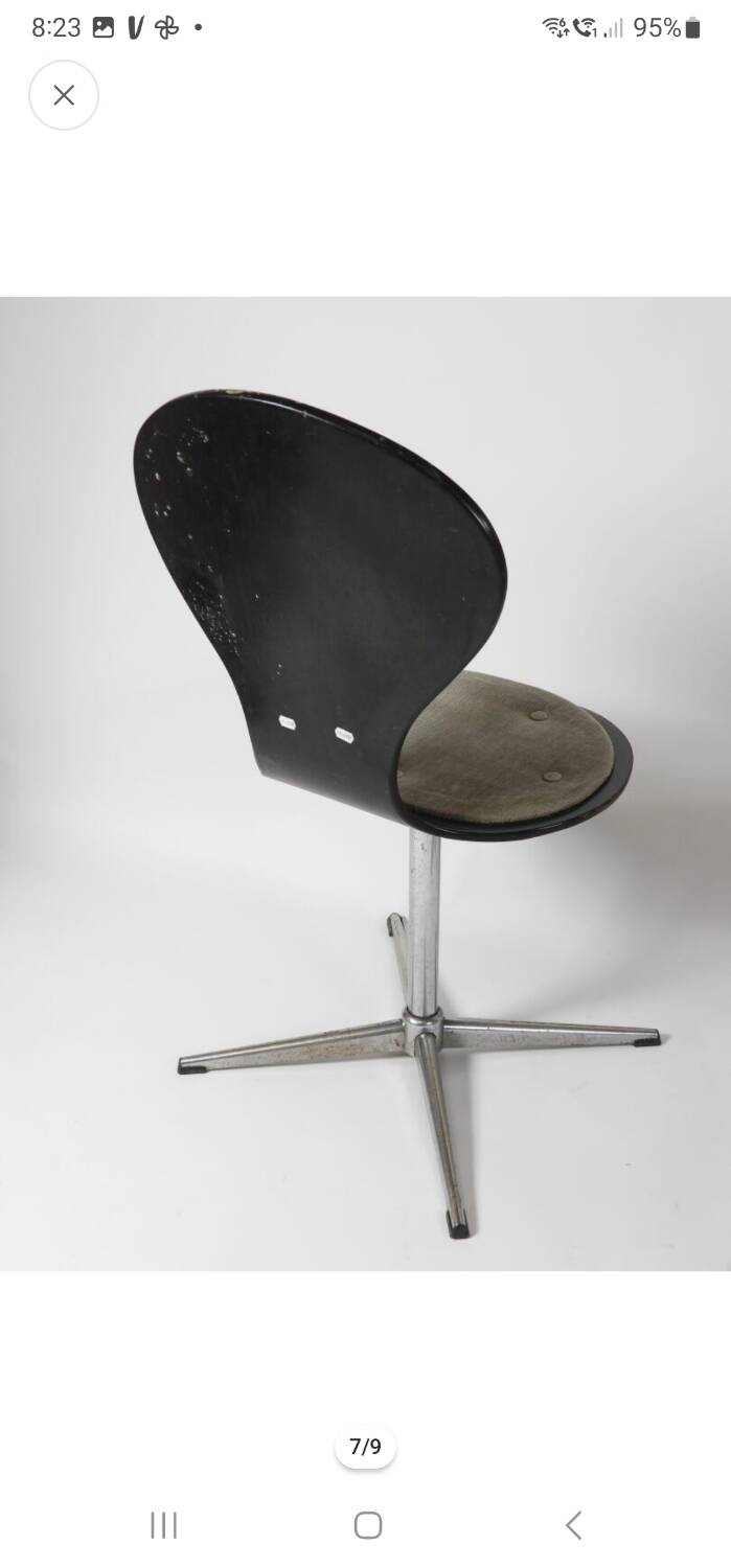 Elmar FLÖTOTTO (20th century). Pair of laminated wood chairs…
