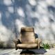 Vintage De Sede leather swivel chair, tulip base.
