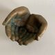 Terracotta art bowl "Jointed hands" signed by the artist Maria Ruiz