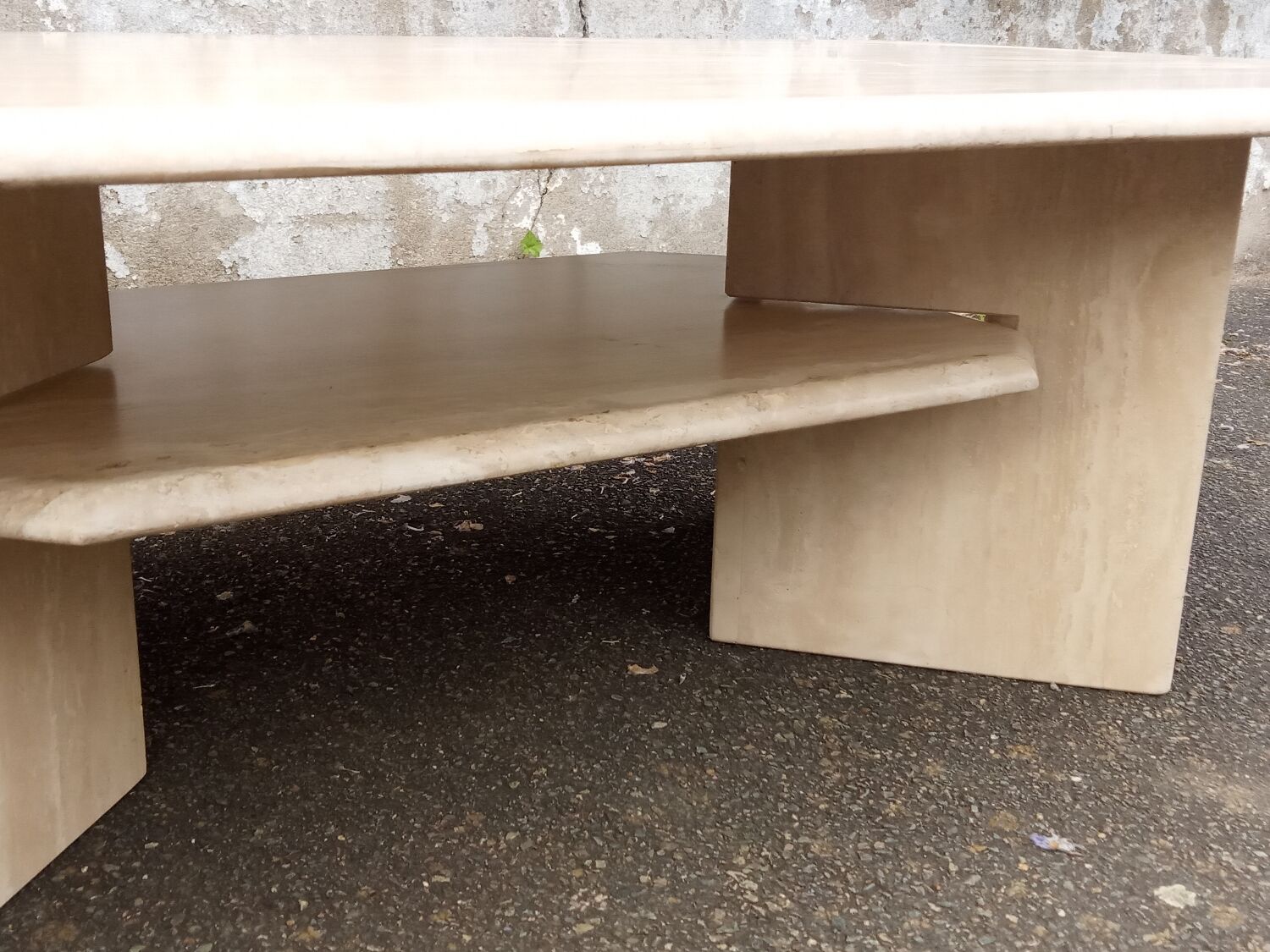 Travertine coffee table