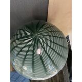 Contemporary Blue and Milky-White Spider Sphere Pendant in Murano Glass