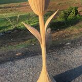 Handcrafted rattan tulip floor lamp