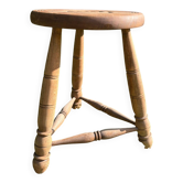 Wooden tripod stool with ball legs