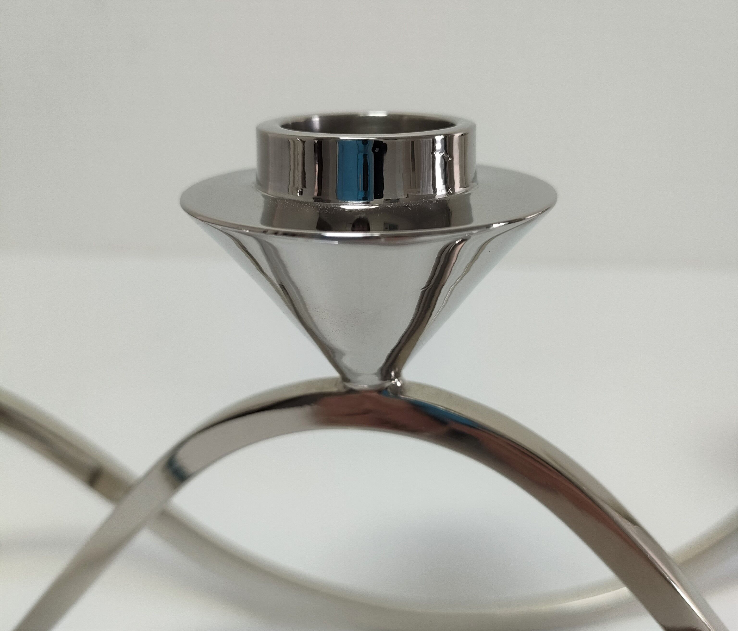 Candle holder brass chrome contemporary design