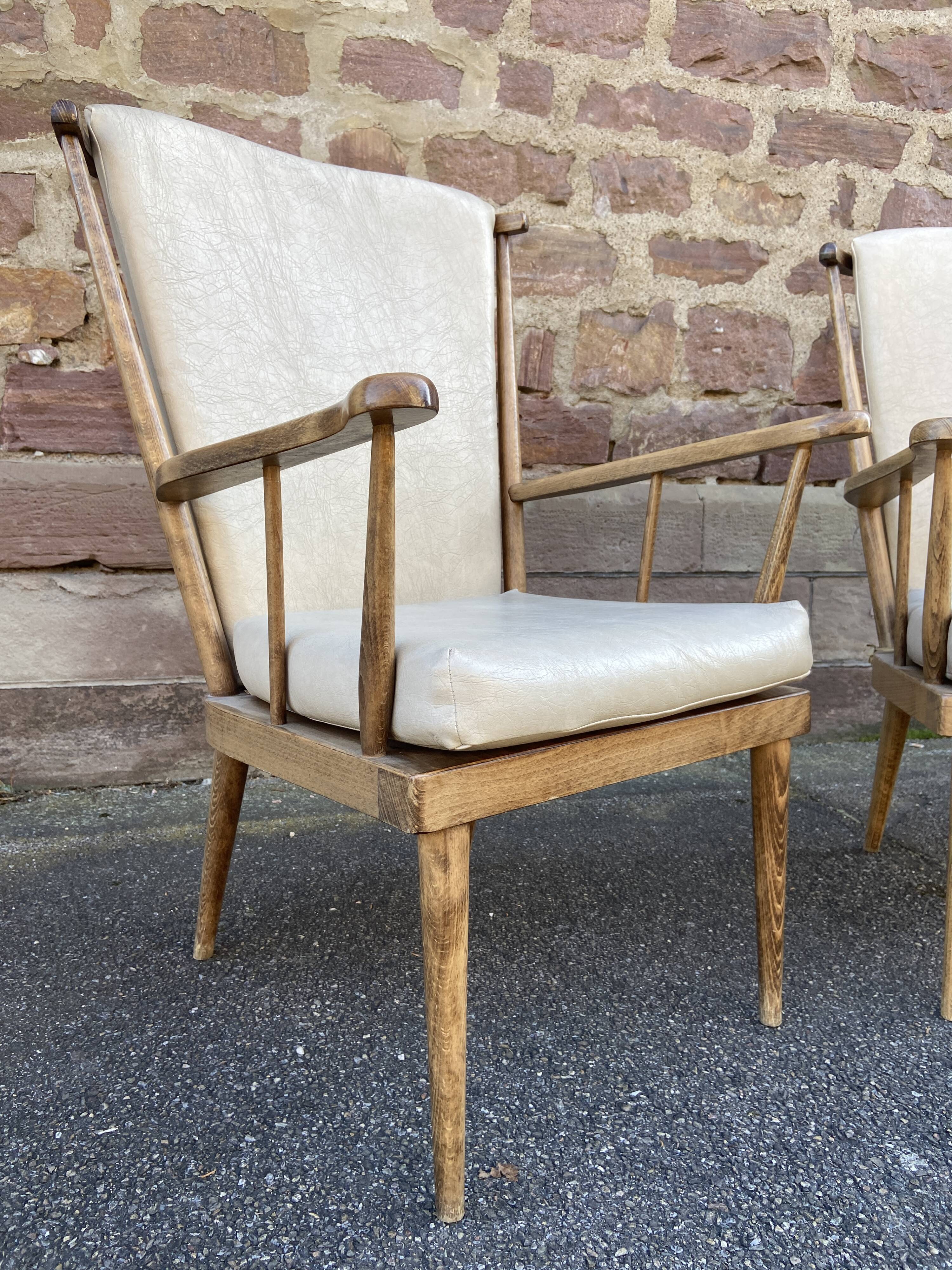 4 armchairs baumann vintage fan 1970