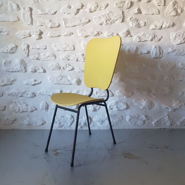 Chaise tubulaire vintage jaune