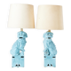 The William Billy Haines style Chinese Fu Dog table lamps circa 1970.