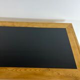 Oak farmhouse table, black top