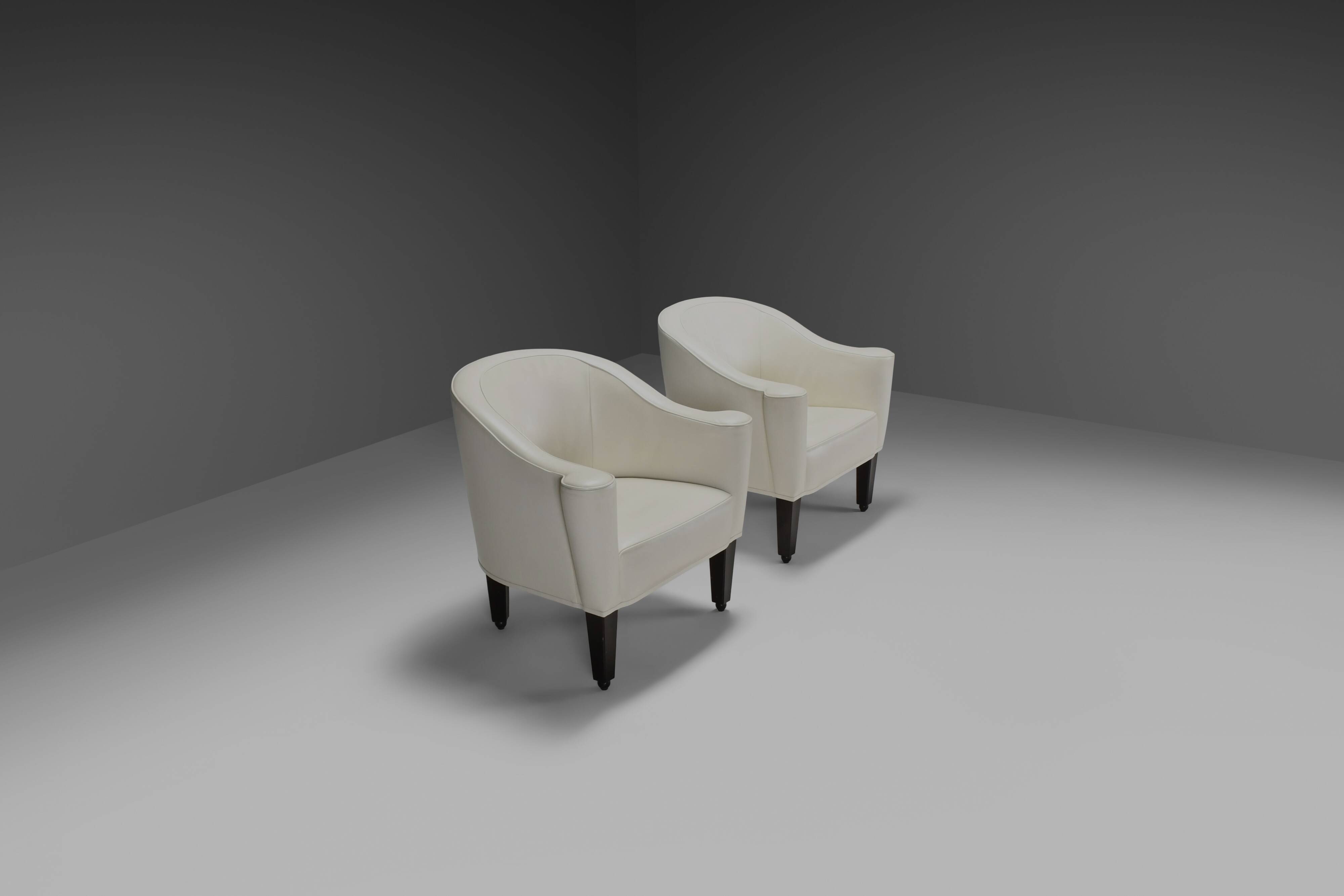 Ensemble de chaises en cuir Josef Hoffmann « Villa Gallia » par Wittmann Austria